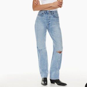 Aritzia Denim Forum The Joni High Rise Loose Distressed Jeans